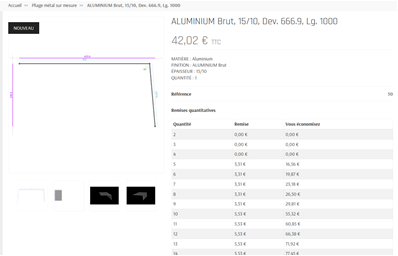 Tableau avec remises